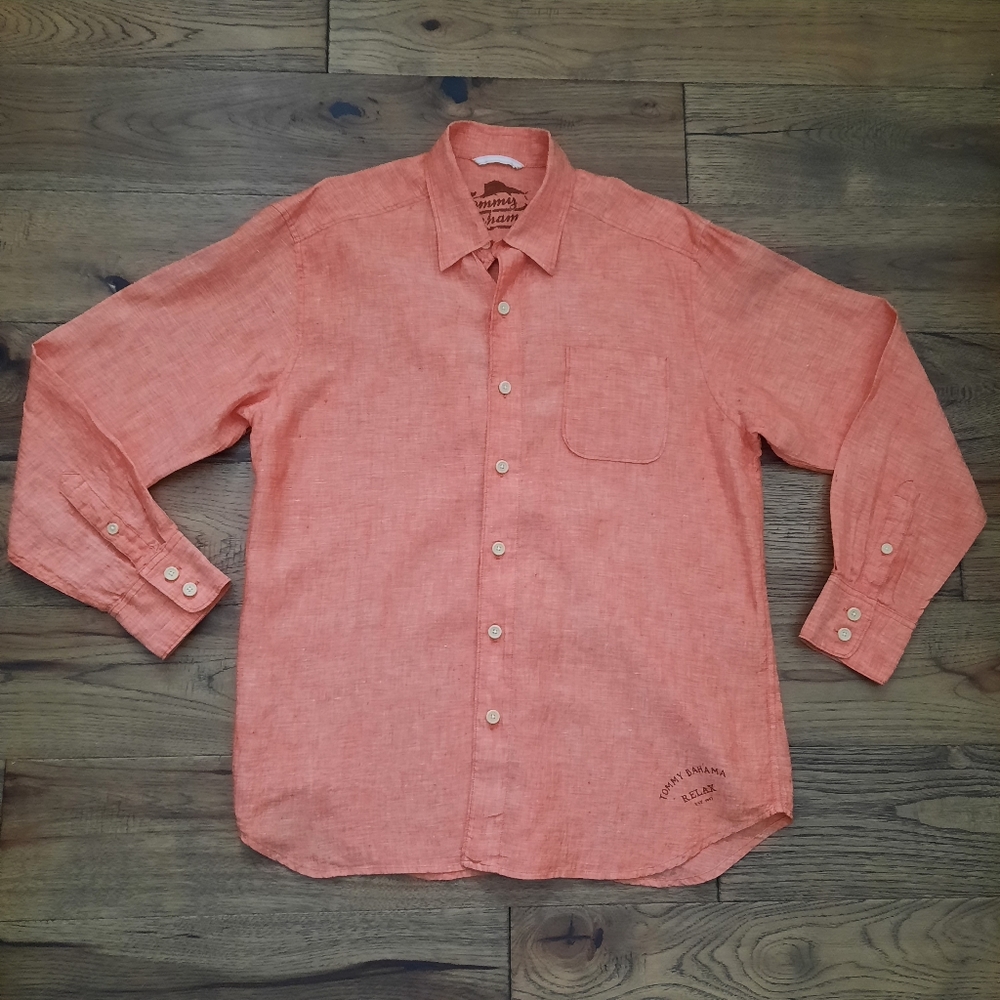 Tommy Bahama 100% Linen Long Sleeve Button Shirt